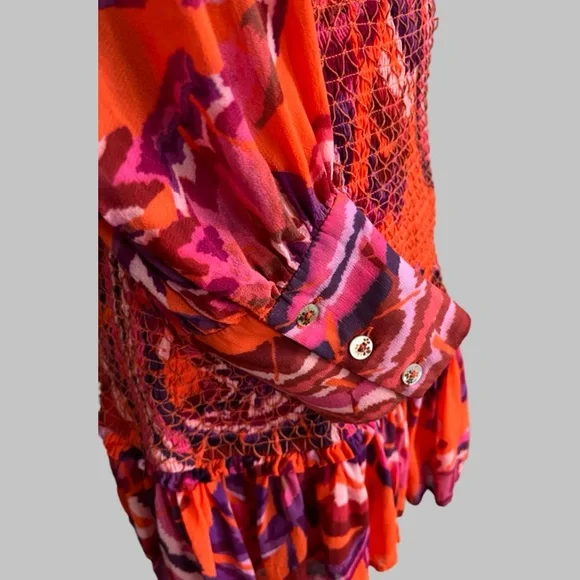 Farm Rio Chevron Forest Orange Mini 
Dress Size M - Picture 7 of 13